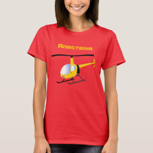 Niedlicher Hubschrauber mit gelbem Cartoon T-Shirt