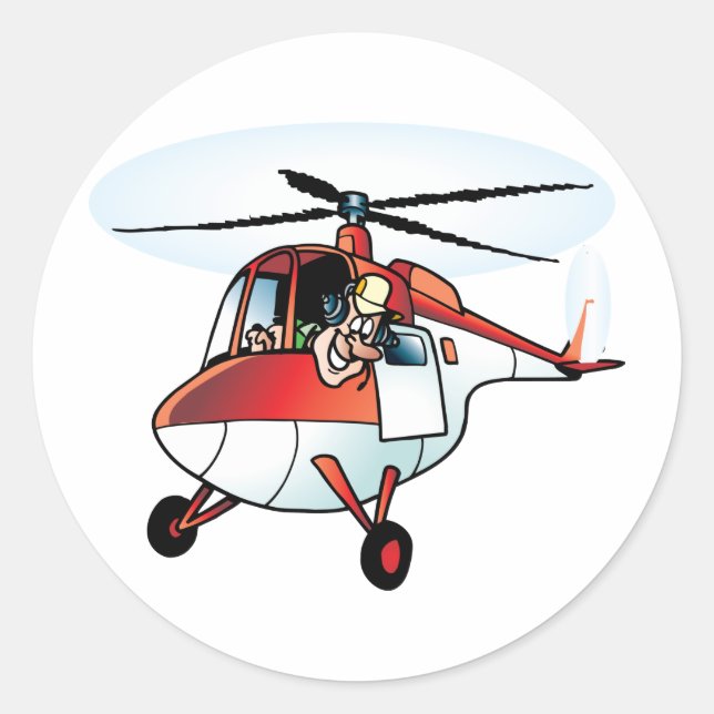 Niedlicher Hubschrauber Runder Aufkleber (Vorderseite)