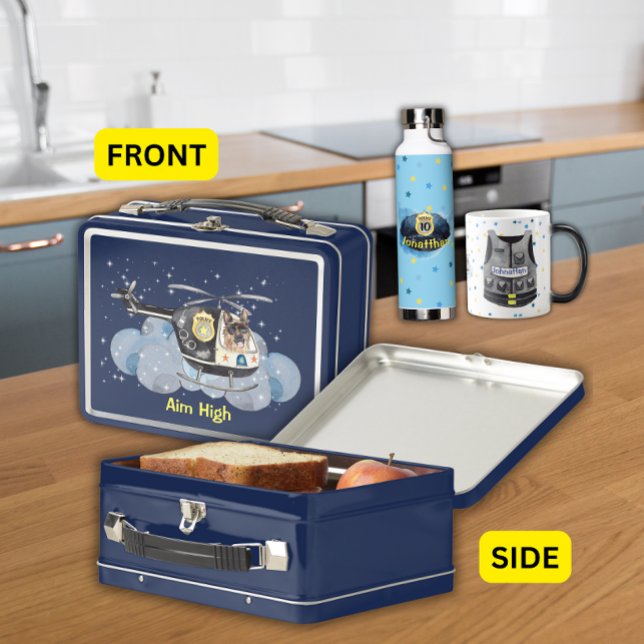 Niedlicher Hubschrauberhund Metall Brotdose (Von Creator hochgeladen)