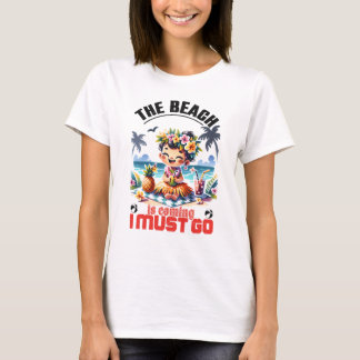 Niedlicher Hula Girl Summer kommt ich muss gehen - T-Shirt