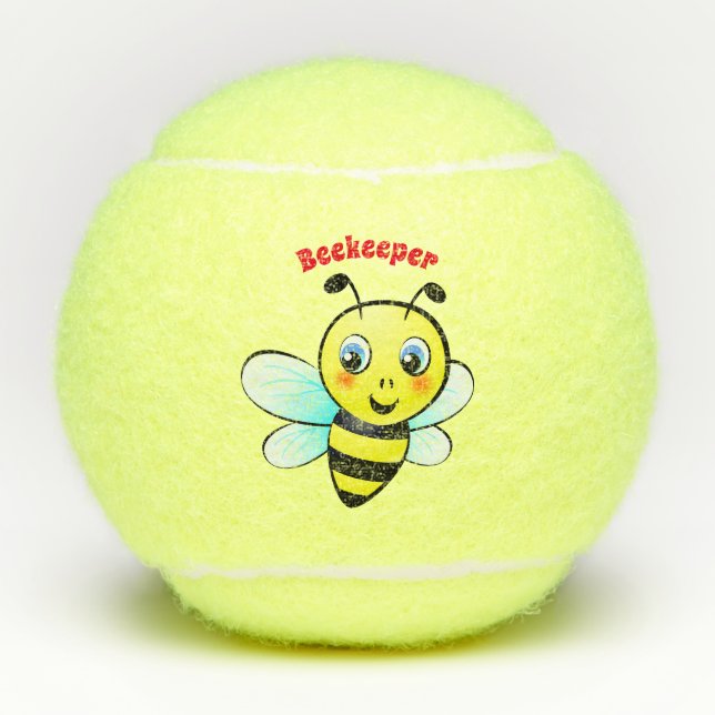 Niedlicher Hummel-Cartoon Tennisbälle (Vorderseite)