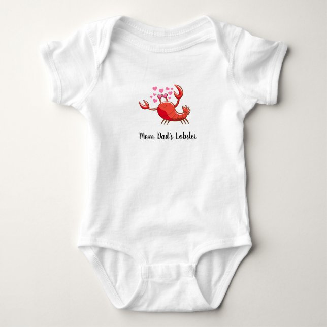 Niedlicher Hummer-Cartoon Kinderanzug Baby Strampler (Vorderseite)