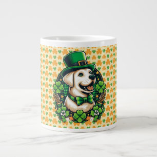 Niedlicher Hund am Sankt Patrick Jumbo-Tasse