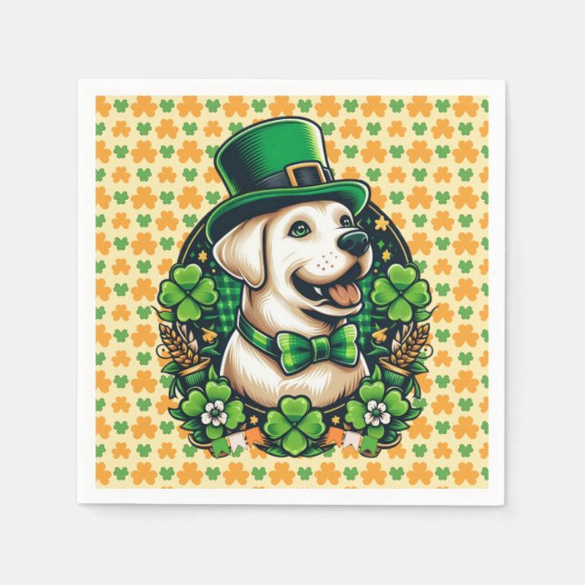 Niedlicher Hund am Sankt Patrick Serviette (Vorderseite)