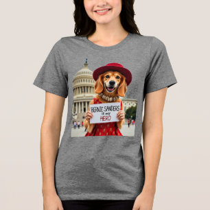 Niedlicher Hund Bernie Sanders ist mein Held Sweat Tri-Blend Shirt
