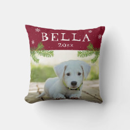 Niedlicher Hund Bild Red Christmas Foto Keepake Kissen