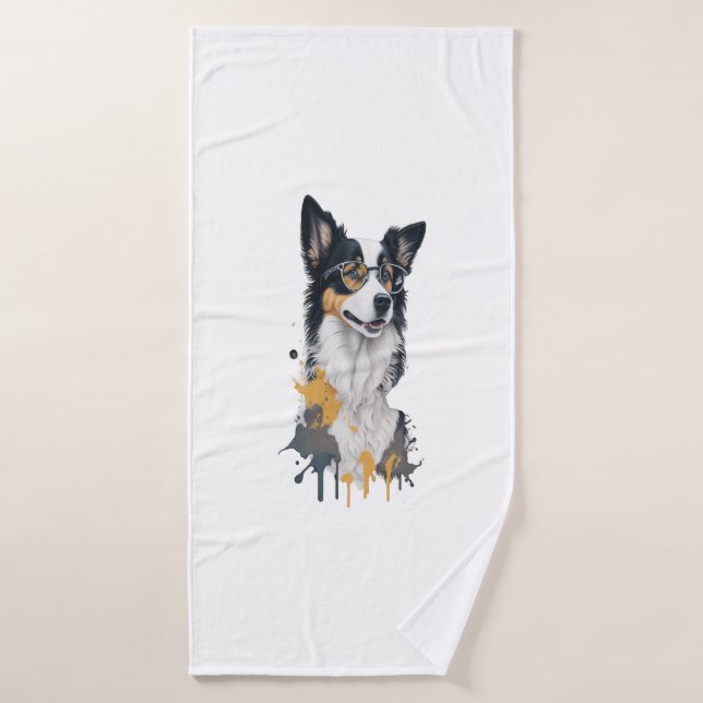 Niedlicher Hund Border Collie Badehandtuch (Badehandtuch)