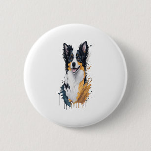 Niedlicher Hund Border Collie Button
