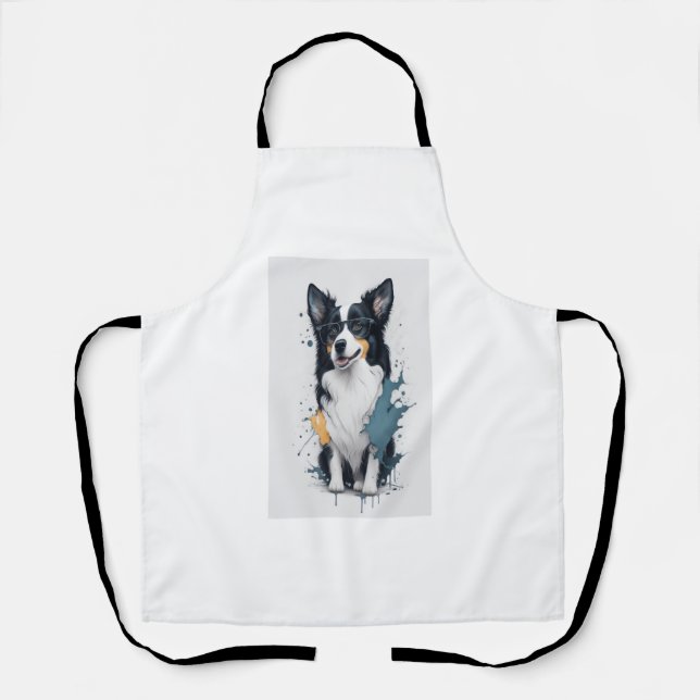 Niedlicher Hund Border Collie Schürze (Vorderseite)