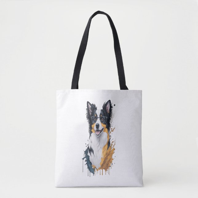 Niedlicher Hund Border Collie Tasche (Vorderseite)