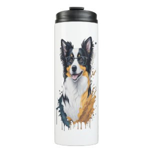 Niedlicher Hund Border Collie Thermosbecher