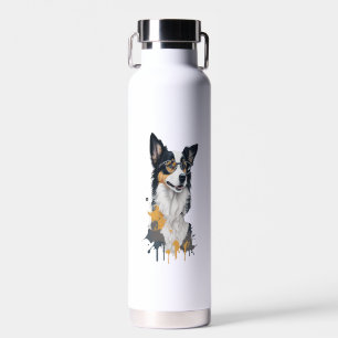 Niedlicher Hund Border Collie Trinkflasche