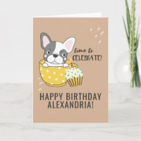 Niedlicher Hund Cartoon Cupcake Candle Happy Gebur