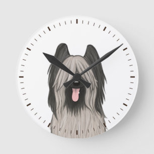 Niedlicher Hund, der die Runde Uhr Zeichne