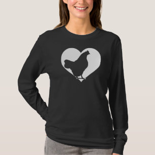 Niedlicher Hund, der Liebe Hühner Cool Weißes Herz T-Shirt