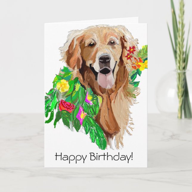 Niedlicher Hund Dreamy Golden Retriever Karte (Vorderseite)