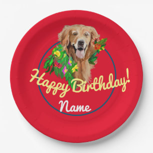 Niedlicher Hund Dreamy Golden Retriever Paper Tell Pappteller