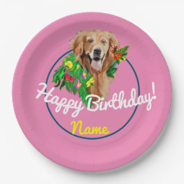 Niedlicher Hund Dreamy Golden Retriever Paper Tell Pappteller