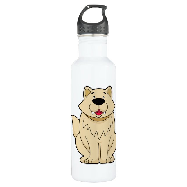 Niedlicher Hund Edelstahlflasche (Vorderseite)