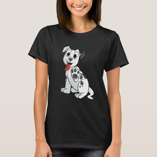 Niedlicher Hund erhöht Paw T-Shirt (Vorderseite)