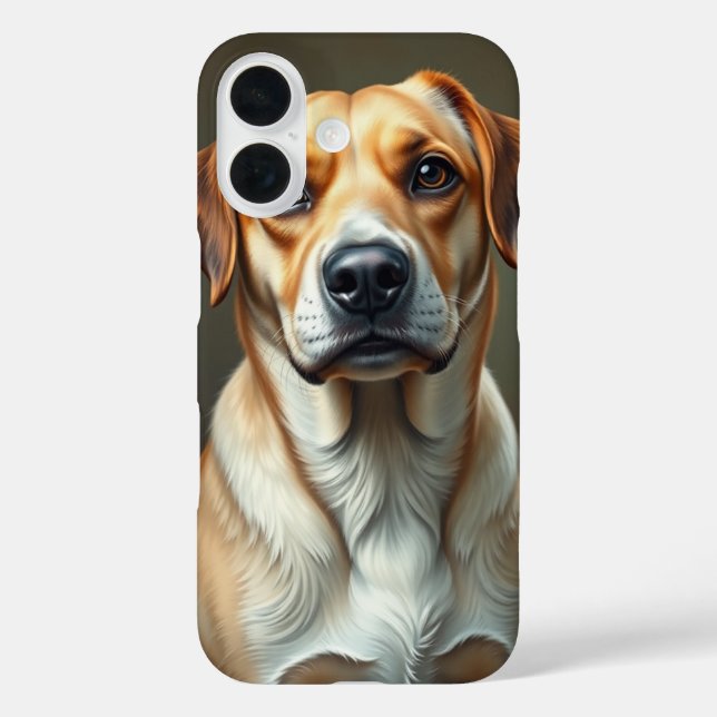 Niedlicher Hund Fine Art Moderne Illustration Pet iPhone 16 Hülle (Rückseite)