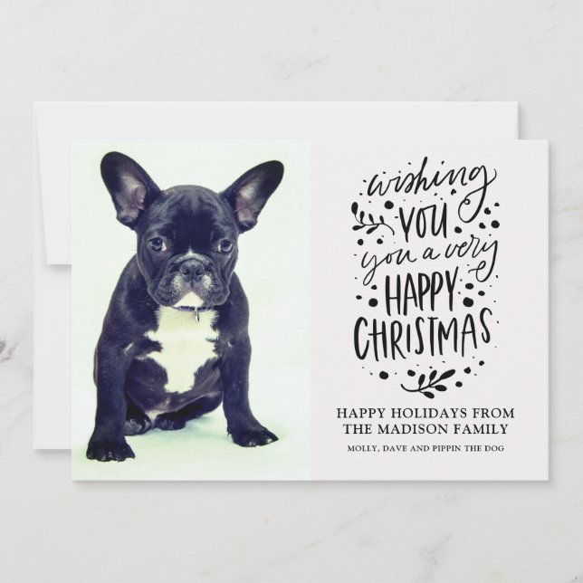 Niedlicher Hund Foto Weihnachten (Vorderseite)