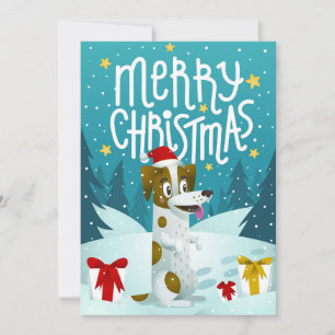 Niedlicher Hund frohe Weihnachten Winter