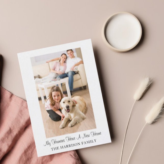 Niedlicher Hund Funny New Address Mouncement Ankün Postkarte (Von Creator hochgeladen)