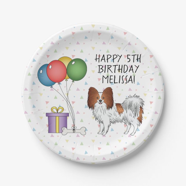 Niedlicher Hund - Geburtstag Pappteller (Vorderseite)