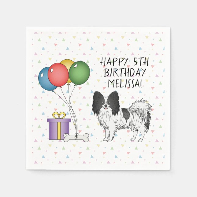 Niedlicher Hund - Geburtstag Serviette (Vorderseite)