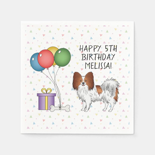 Niedlicher Hund - Geburtstag Serviette (Vorderseite)