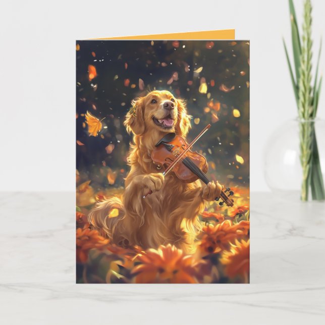 Niedlicher Hund Geigenfalzkarte Dankeskarte (Vorderseite)