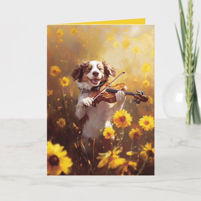 Niedlicher Hund Geigenfalzkarte Dankeskarte (Vorderseite)