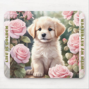 Niedlicher Hund Golden Retriever Puppy Individuell Mousepad