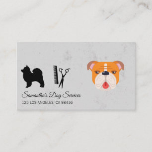 Niedlicher Hund Groomer Stylist Shears Visitenkarte
