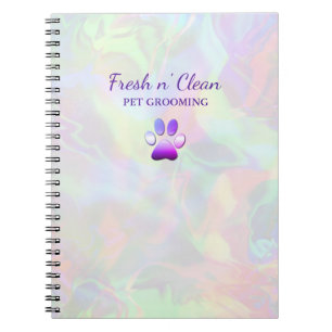 Niedlicher Hund Grooming Paw Print Holograph Notizblock