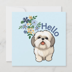 Niedlicher Hund Hallo Flat Card