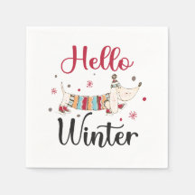 Niedlicher Hund Hallo Winter