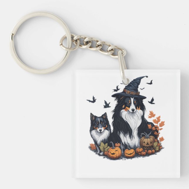 Niedlicher Hund Halloween Schlüsselanhänger (Vorderseite)