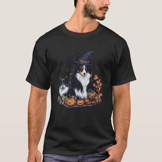 Niedlicher Hund Halloween T-Shirt (Vorderseite)