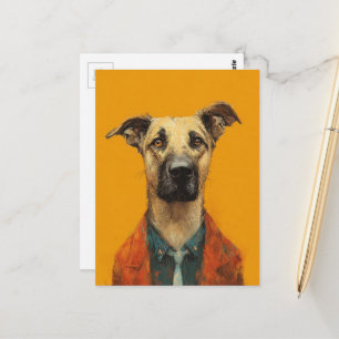 Niedlicher Hund im Anzug Postkarte