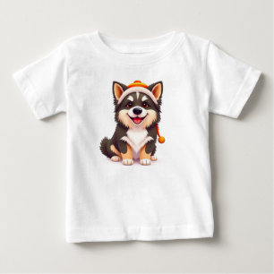 Niedlicher Hund im Cartoon Baby T-shirt