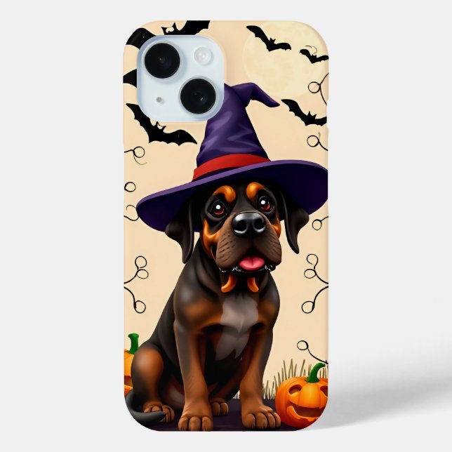 Niedlicher Hund in Hexenhut Case-Mate iPhone Hülle (Rückseite)
