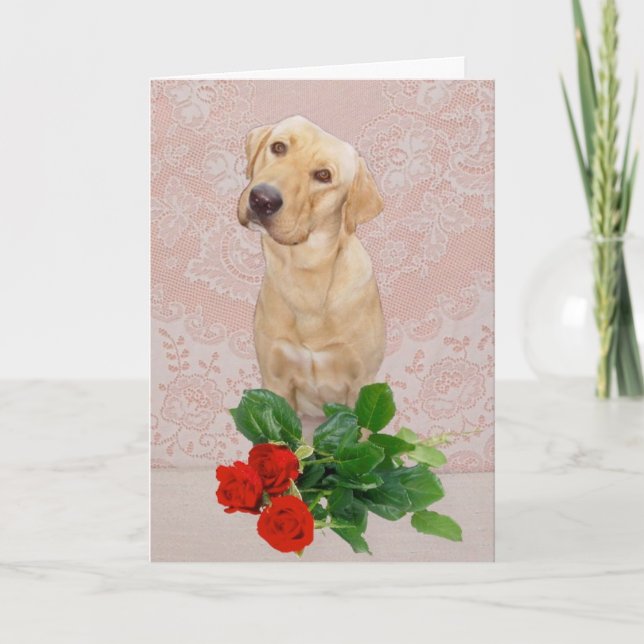 Niedlicher Hund Jahrestag Karte (Vorderseite)