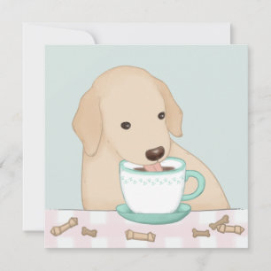 Niedlicher Hund, Kaffee und Leckereien Illustratio Dankeskarte