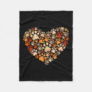 Niedlicher Hund Katzenpaw Druckpumpen Herbstleaf H Fleecedecke