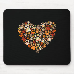 Niedlicher Hund Katzenpaw Druckpumpen Herbstleaf H Mousepad