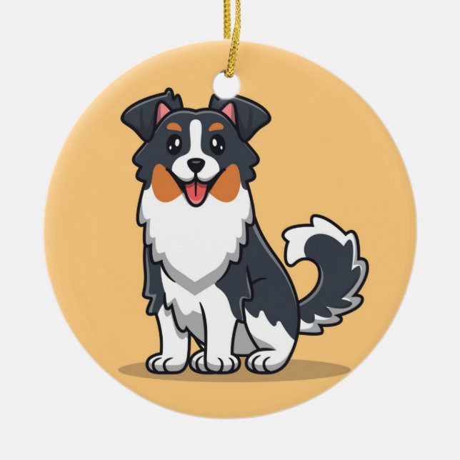 Niedlicher Hund Keramik Ornament (Vorne)
