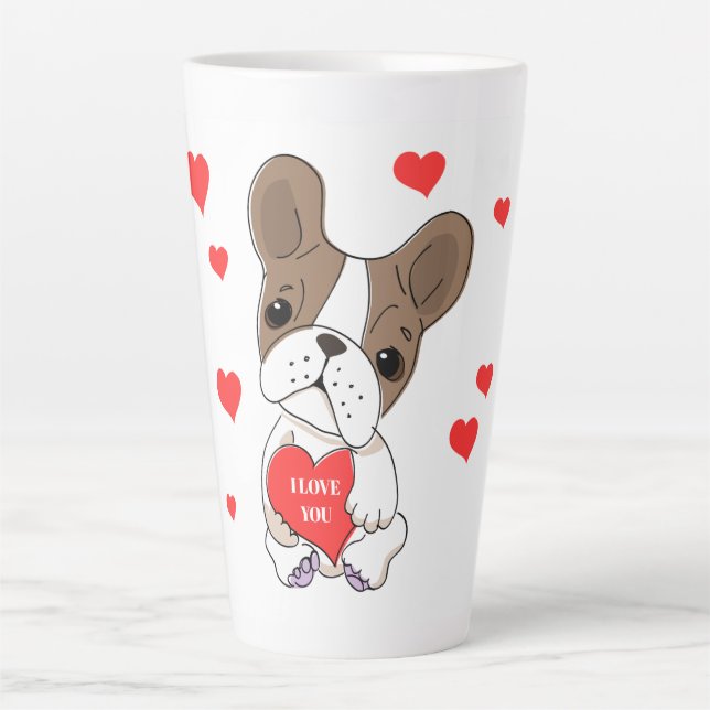Niedlicher Hund Latte Tasse (Vorderseite)