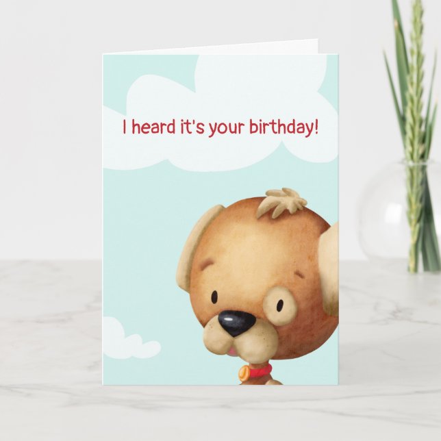 Niedlicher Hund Lover Personalisiert Geburtstag Karte (Vorderseite)